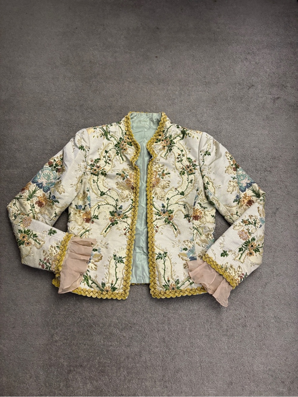 Oscar de la Renta Lesage Embroidered Evening Jacket Circa 1990's Vintage Silk